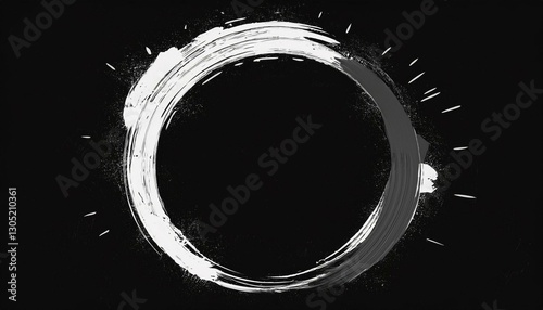 circle brush stroke painted circle frame abstract textured text box grunge design illustration