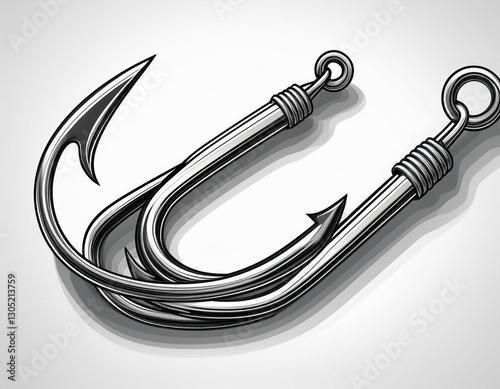 fishing hook isolated on white