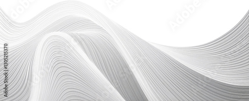 Abstract White Wave Lines Swirling Grey Curves Elegant Flowing Design Background