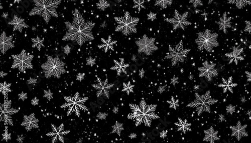 snowflakes on black background overlay