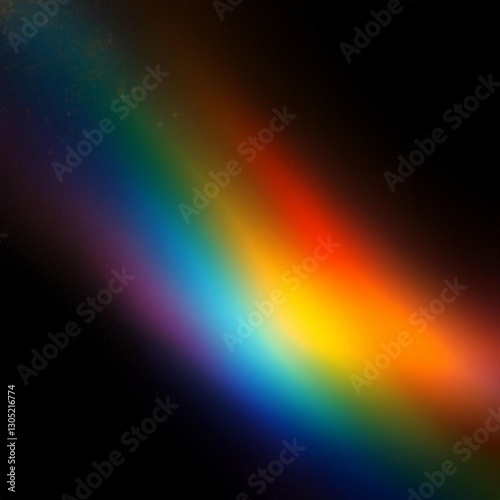 blur colorful warm rainbow light leaks on black background with dust texture creating a defocused abstract retro film analog effect perfect for overlay or screen filter use