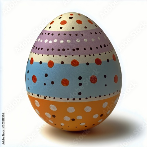 Decorative Egg Featuring Floral Design in Vibrant Colors for Spring Celebration