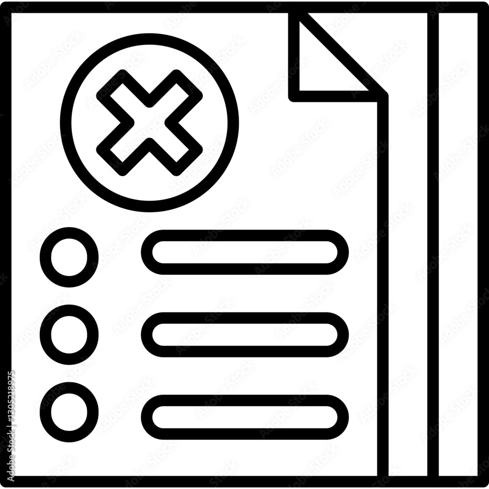 Obraz premium Documents Cancel Icon
