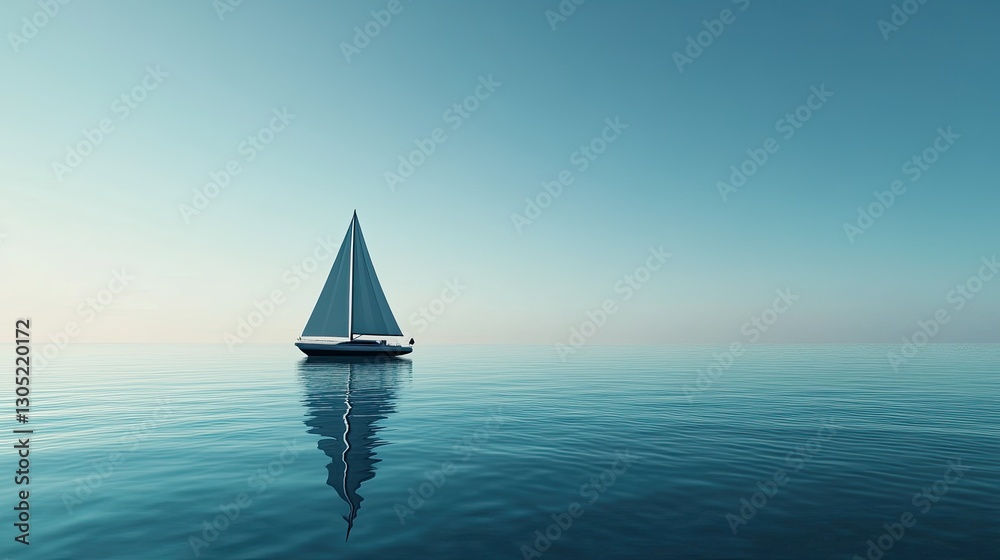 Obraz premium A yacht sailing on calm turquoise waters