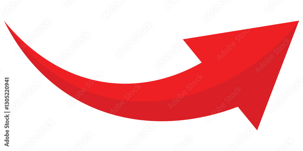 Long arrow icon. Red long 3D arrow vector. Arrow pointing. Vector trendy long arrow in flat style. Red 3D arrow vector illustration. Long arrow icon. Red long 3D arrow vector. Arrow pointing. Vector trendy long arrow in flat style. Red 3D arrow vector illustration.