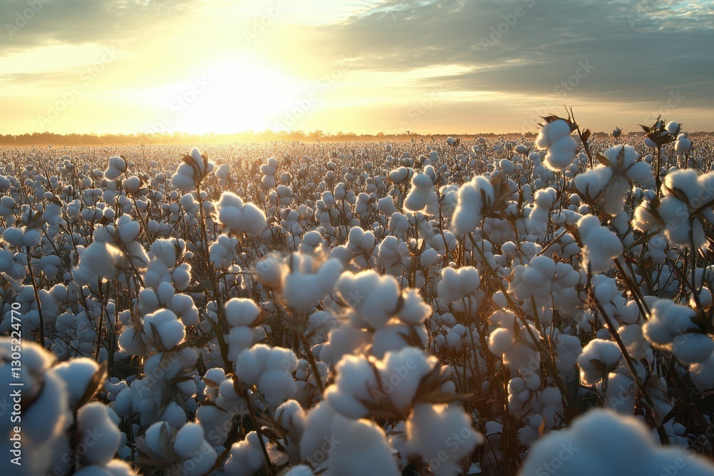 Obraz premium sunset over the cotton field