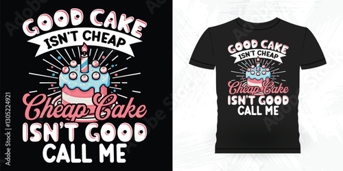  Funny Bake Vintage Baking T-shirt Design