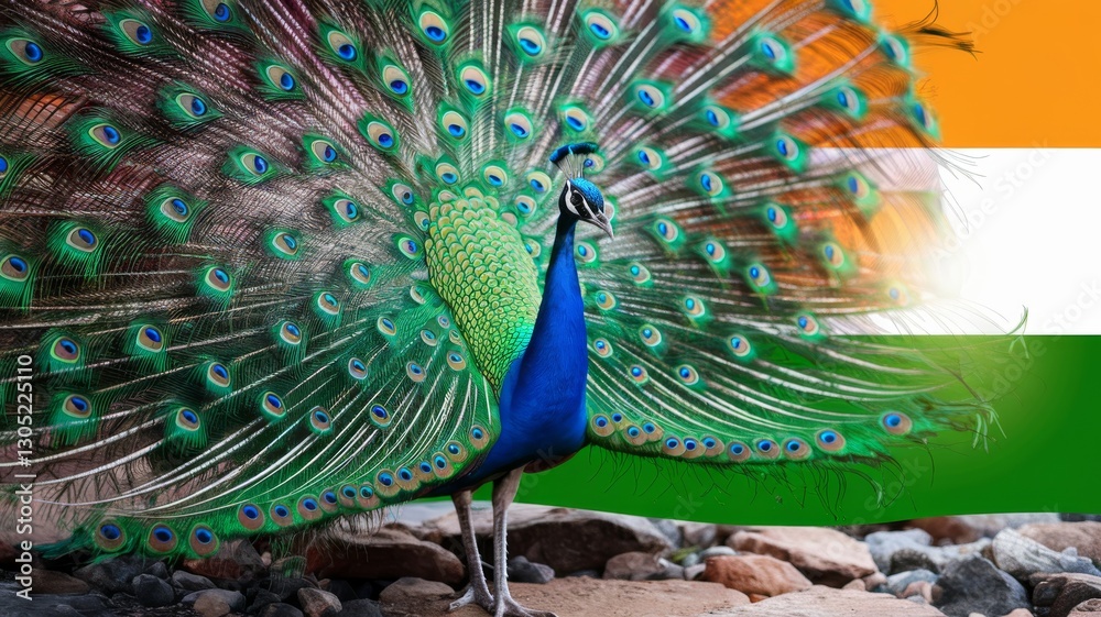 Obraz premium Patriotic Peacock