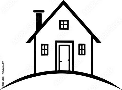 Real estate building or house icon. Property dealer management or roofing icon  photo