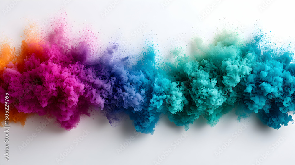 Fototapeta premium Colorful Ink Clouds on White Background