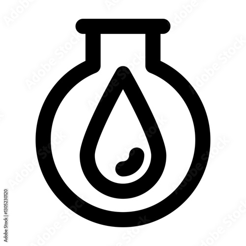 icon a scientific flask containing a fat droplet symbolizing biochemical research lipid analysis.