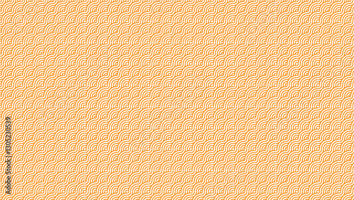 Beige Wave Pattern on Muted Yellow  Organic Fish Scale Design Textured Geometric Repeat