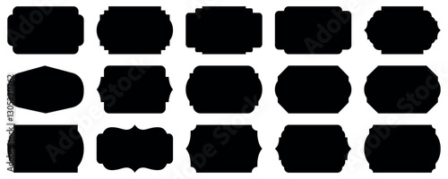 Ornamental label vintage frames, collection of retro labels, badges and banners vector decorative elements. Black template for patch, insignias, overlay.
