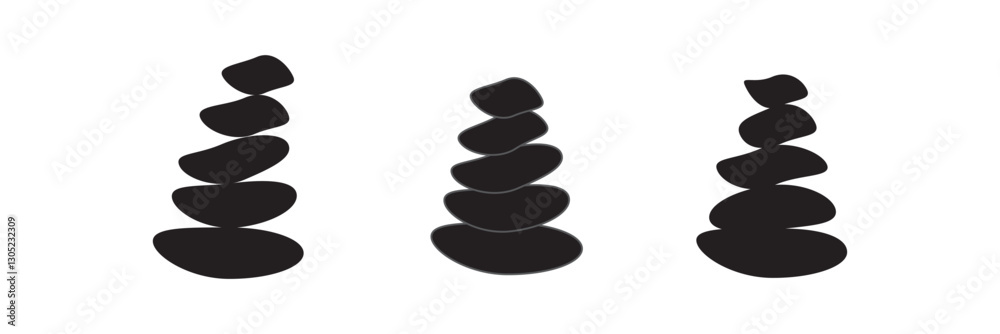 Vector Illustration of balance made of stones. Balance concept. Zen stones. Stones pyramid. Balance icons. Stack of stones Vector Illustration of balance made of stones. Balance concept. Zen stones. Stones pyramid. Balance icons. Stack of stones