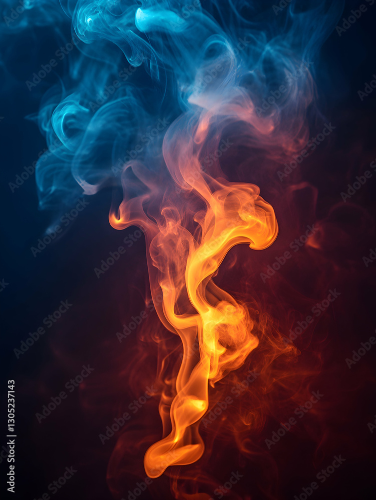 Fototapeta premium Colorful Smoke Abstract on Dark Background