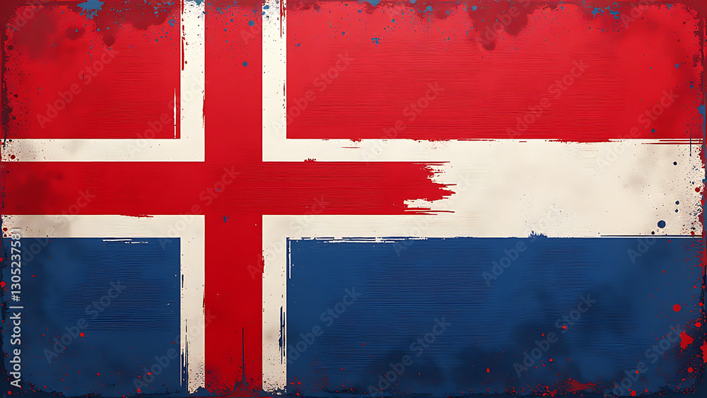 Fototapeta premium grunge paint effects inspired danish flags create unique texture bold expressive brushstrokes layered palette