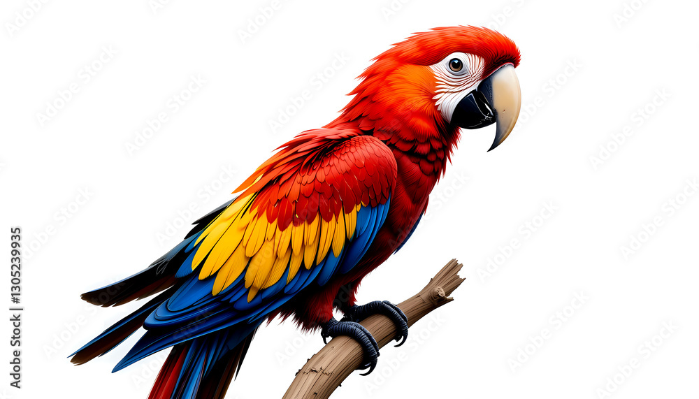 Obraz premium vibrant Scarlet Macaw bird isolated
