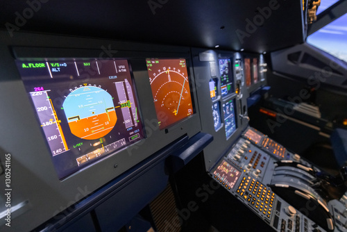 the dashboard of a modern passenger aircraft