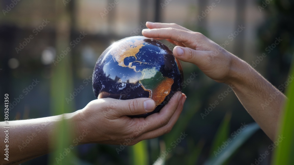 Hands of the Earth, Global Connection, Caring for Our World, detailed globe Hands of the Earth, Global Connection, Caring for Our World, detailed globe