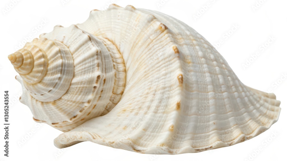 Obraz premium Single Seashell on White Background