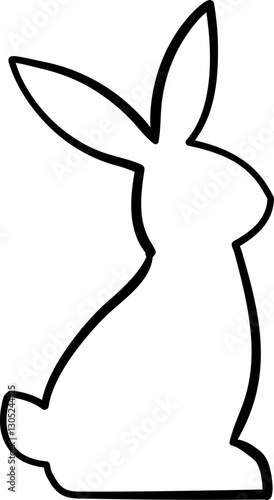 Bunny brush line drawing flat Vector illustration.
Simple festive bunny line drawing  isolated.
Abstract bunny line art.
Good for greeting card,poster, banner,leaflet.
Transparent background.