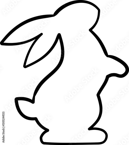 Bunny brush line drawing flat Vector illustration.
Simple festive bunny line drawing  isolated.
Abstract bunny line art.
Good for greeting card,poster, banner,leaflet.
Transparent background.