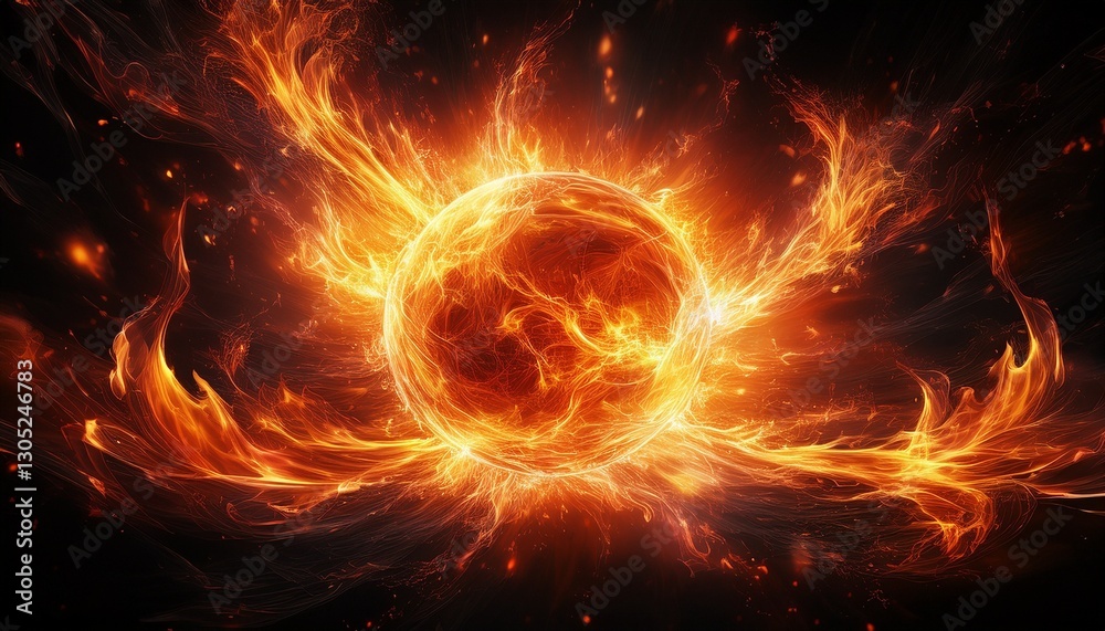 Obraz premium fiery explosion with alpha