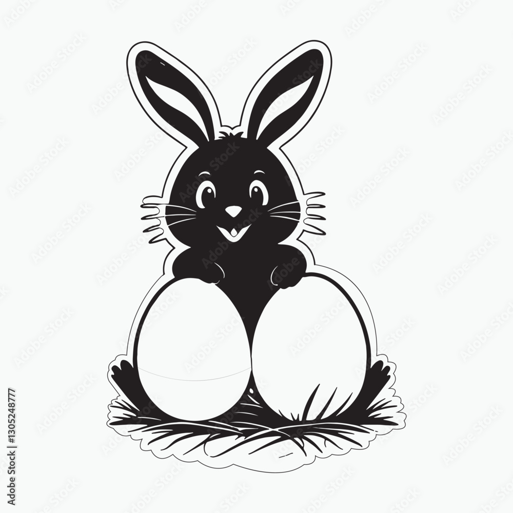 Fototapeta premium Egg-stra Special Easter Black color line art