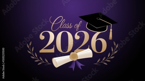 Class of 2026 Sophisticated Graduation Emblem Generative AI