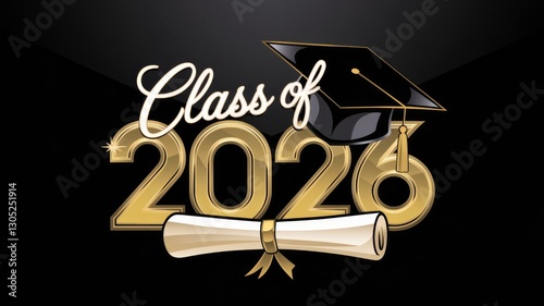 Class of 2026 Sophisticated Graduation Emblem Generative AI