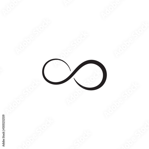 infinity symbol black - simple with discontinuation - isolated - vector