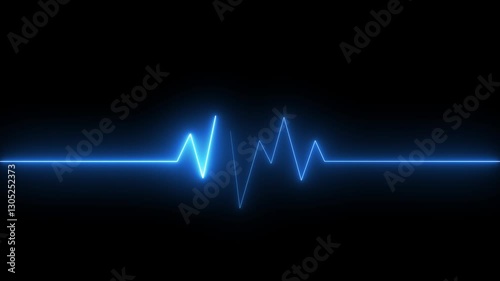 Glowing neon line heartbeat icon. heartbeat signal icon on a dark background