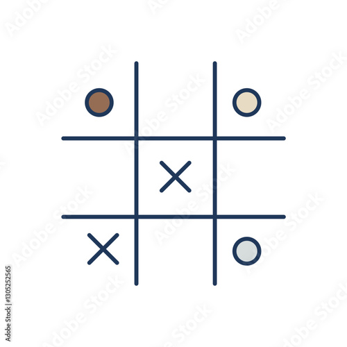 tic tac toe icons isolated on White Background. Flat style design