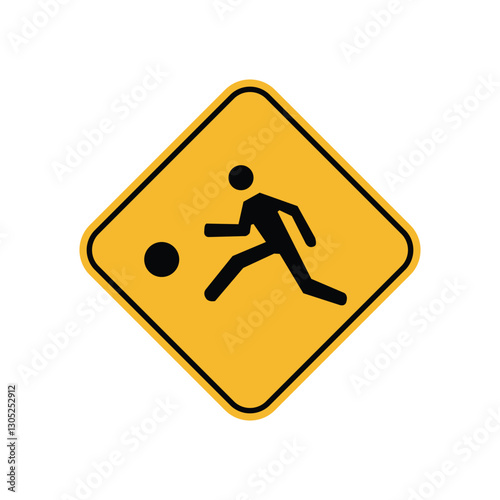 Playground zone sign. Children play area. Safety signs and symbols. pedestrian zone sign
