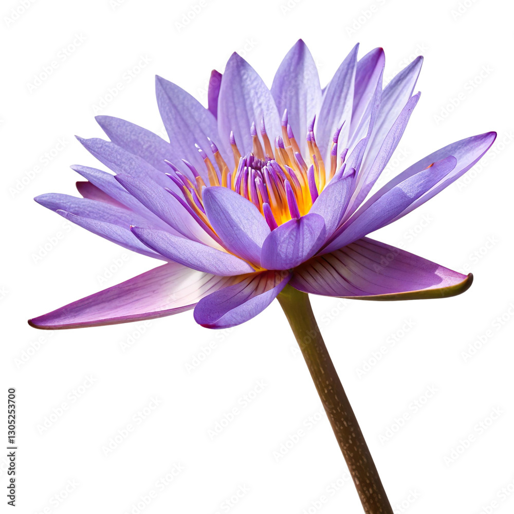 Fototapeta premium Purple water lily isolated on a transparent background