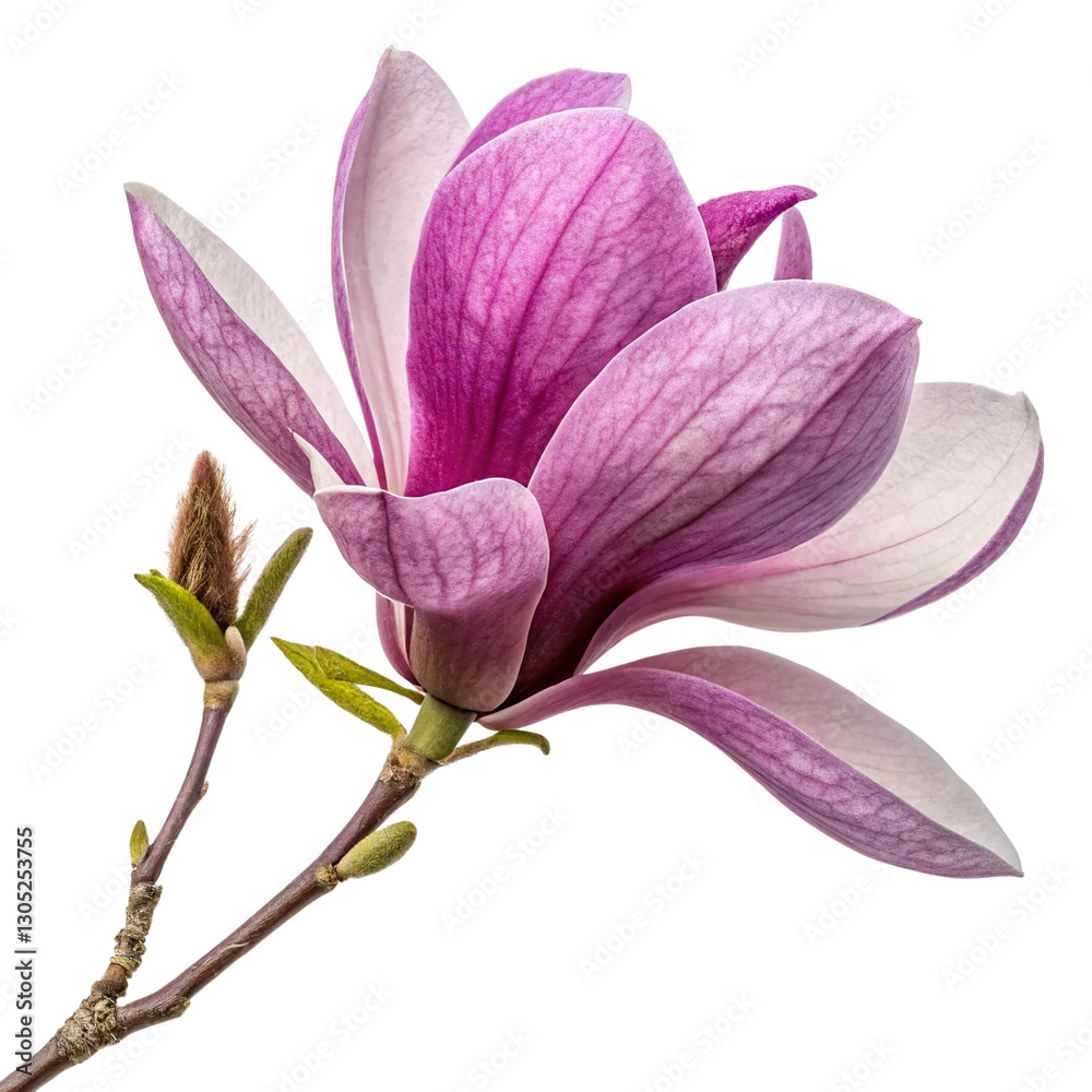Obraz premium Purple magnolia flower isolated on a transparent background