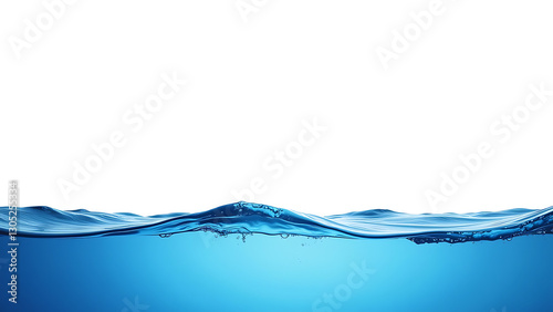 white background blue water level space left text stand