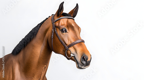 Head and Shoulders Portrait of a Bay Horse, Soft Window Light
