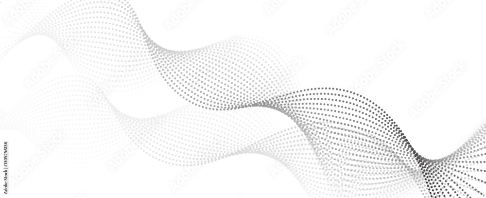 Fototapeta premium Flowing particles form waves, a gradient light pattern. modern technology background. Vector