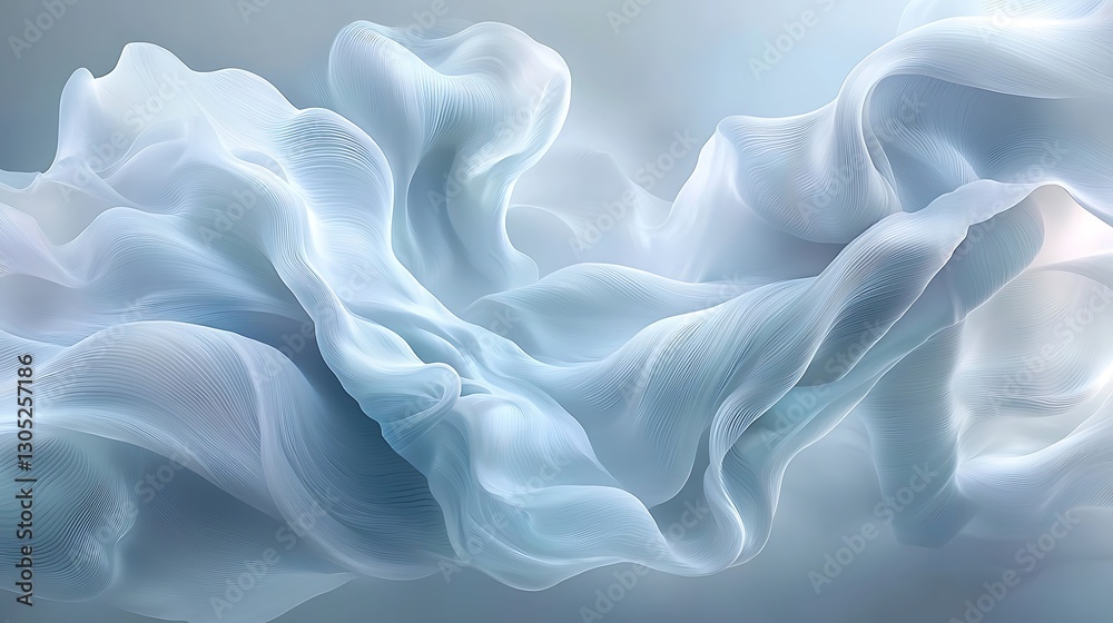 Obraz premium Light Blue Fabric Drape, Smooth Texture