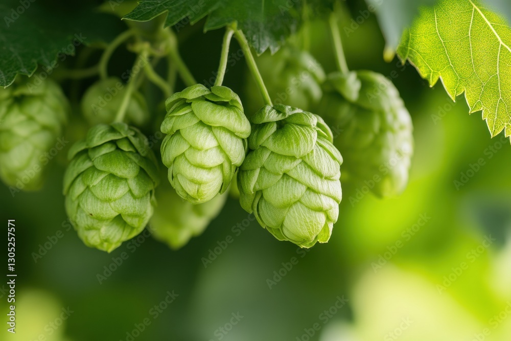 Obraz premium Artisan Craft Beer Revolution Sustainable Hop Harvesting - Vibrant Green Organic Agriculture Showcasing Craft Brewings Authentic Ingredient Sourcing