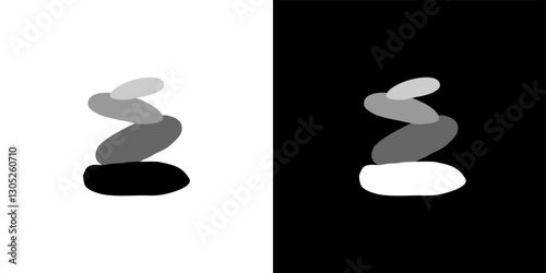 Simple Rock Balancing logo design