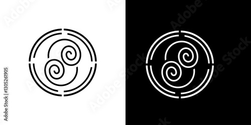 simple yin yang logo design