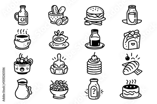 Food and Drink Icons - Clear and Simple Outline