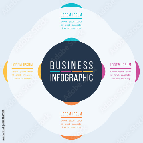 Circle infographic business design 4 options