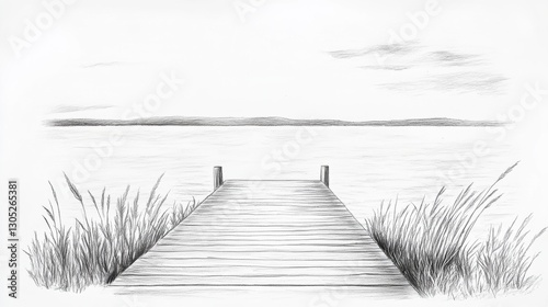Serene Lakeside Dock at Dusk. (1)