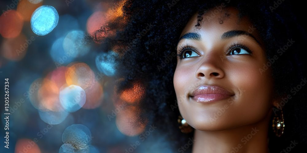 woman face glowing with excitement while watching something beautiful woman face glowing with excitement while watching something beautiful