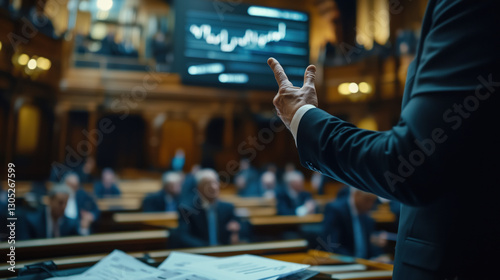 Heated Debate in a Parliamentary Hall