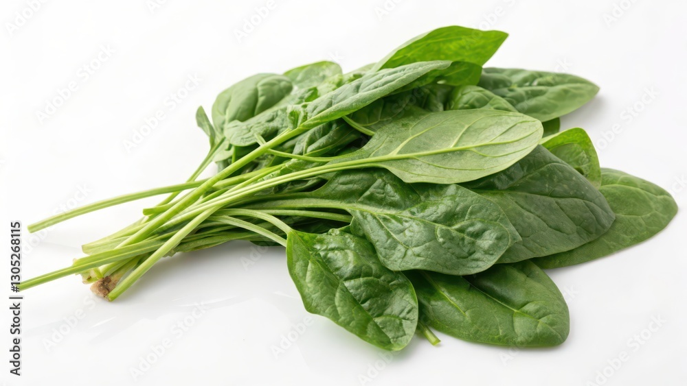 Fresh Spinach Bunch on White Background Fresh Spinach Bunch on White Background