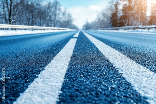 black asphalt road and white dividing lines